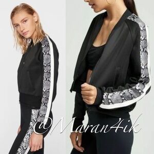 PAM & GELA Crop Track Jacket w Boa stripe, size S